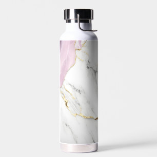 Marble texture background with a luxurious water bottle