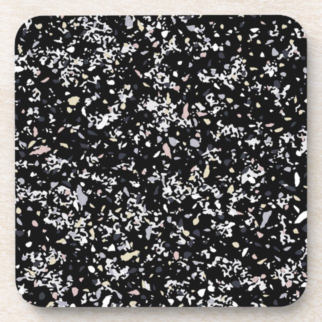 Marble Texture Black        Coaster (Front)