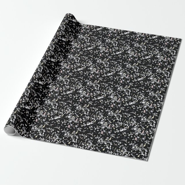 Marble Texture Black   Wrapping Paper (Unrolled)
