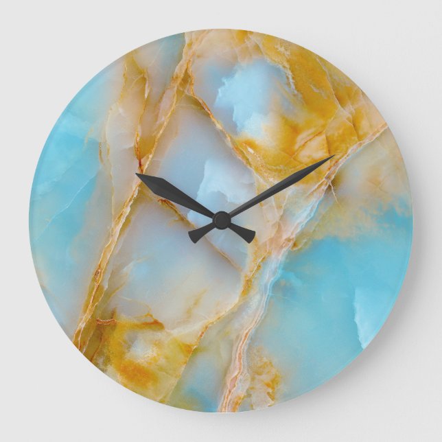 Marble texture, colourful onyx interior. large clock (Front)