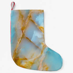 Marble texture, colourful onyx interior. small christmas stocking