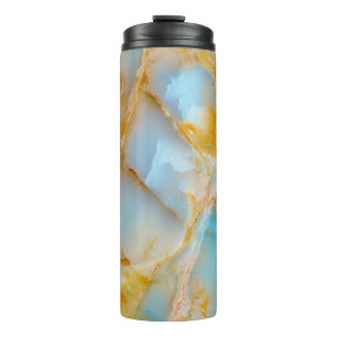 Marble texture, colourful onyx interior. thermal tumbler