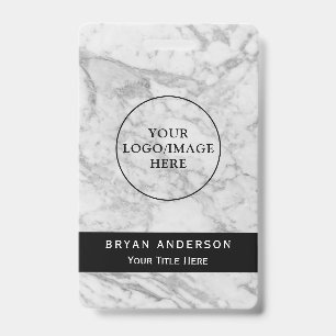 Marble Texture Company Custom Name Badge ID Badge