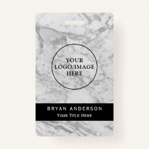 Marble Texture Company Custom Name Badge ID Badge