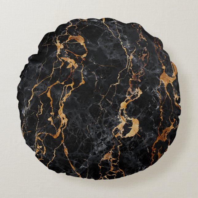Marble Texture: Elegant Stone Surface. Round Cushion (Front)
