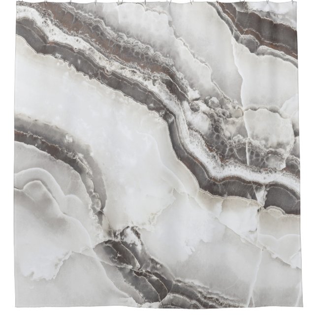 Marble Texture, High-Resolution Italian Slab. Shower Curtain (Front)
