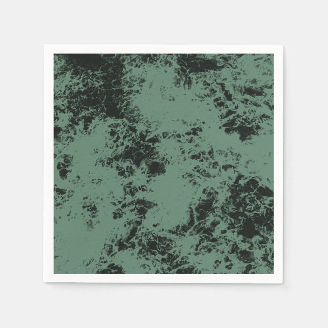 Marble texture pattern in black and green napkin (Front)