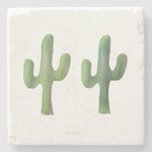 Marble Trivet   Cacti Set  Stone Coaster