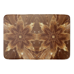 Marble Warm brown flower Dream Abstract Fractal Bath Mat