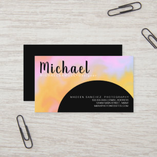 Marble Wave Interior Hair Salon Designer Orange Business Card