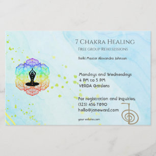 Marble Waves Chakra Energy Healer Reiki Horizontal Flyer