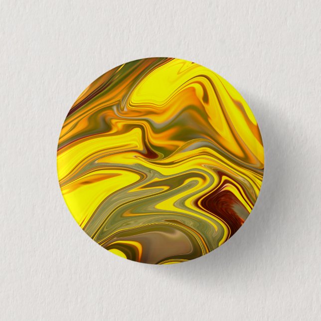 Marble Waves Yellow Digital Paper-55448 3 Cm Round Badge (Front)