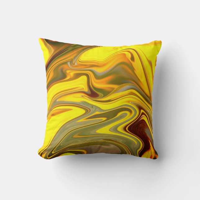Marble Waves Yellow Digital Paper-55448 Cushion (Front)