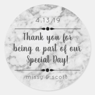 Marble Wedding Day Favour Labels