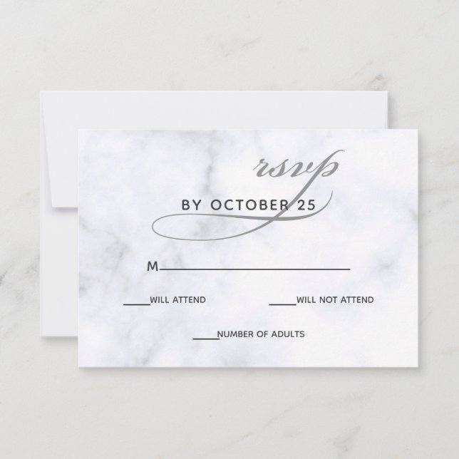 Marble Wedding Invitations rsvp (Front)