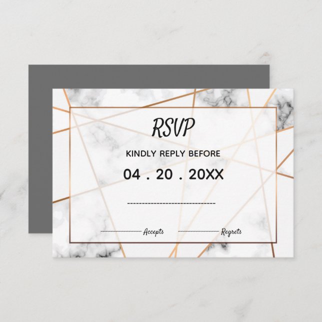 Marble Wedding Suite Elegant & Timeless RSVP (Front/Back)