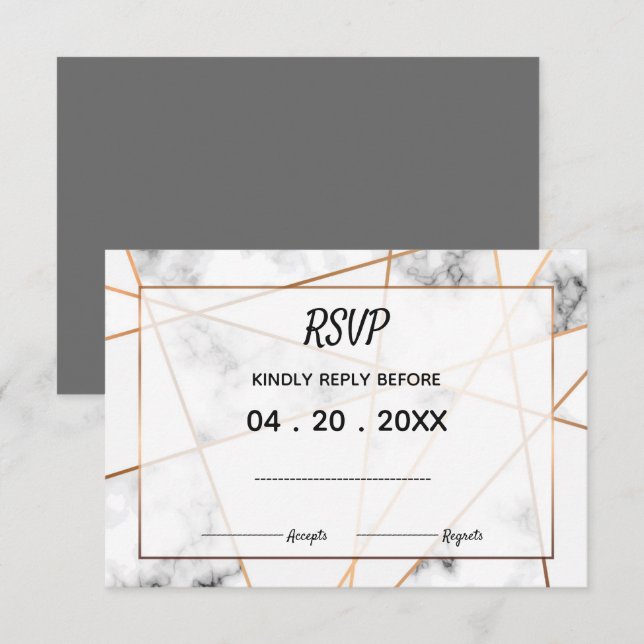 Marble Wedding Suite Elegant & Timeless RSVP Card (Front/Back)