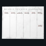 Marble Weekly Planner Notepad<br><div class="desc">Marble   blush brush strokes   calligraphy = modern chic weekly planner! Use this fun notepad to plan your week ahead and meet your weekly goals.</div>