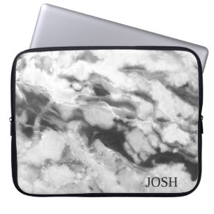 Marble White And Grey Design Laptop Sleeve