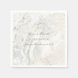 Marble White Grey Minimalism Bridal Wedding Napkin