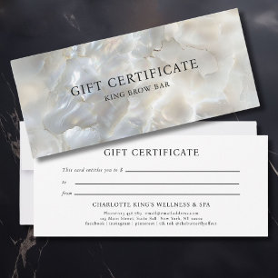 MARBLE WHITE-SILVER SALON GIFT CERTIFICATE