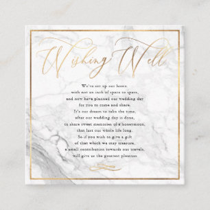 Marble Wishing Well, Calligraphy Faux Gold Enclosure Card