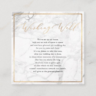 Marble Wishing Well, Calligraphy Faux Gold Enclosure Card