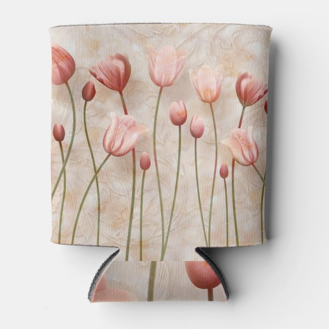 Marble with claret tulips: delicate. can cooler (Front)