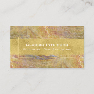 Marble with Gold Modern Natural Stone Business Card