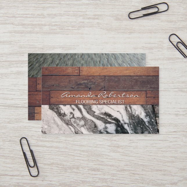 Marble Wood Carpeting Business Card (Front/Back In Situ)