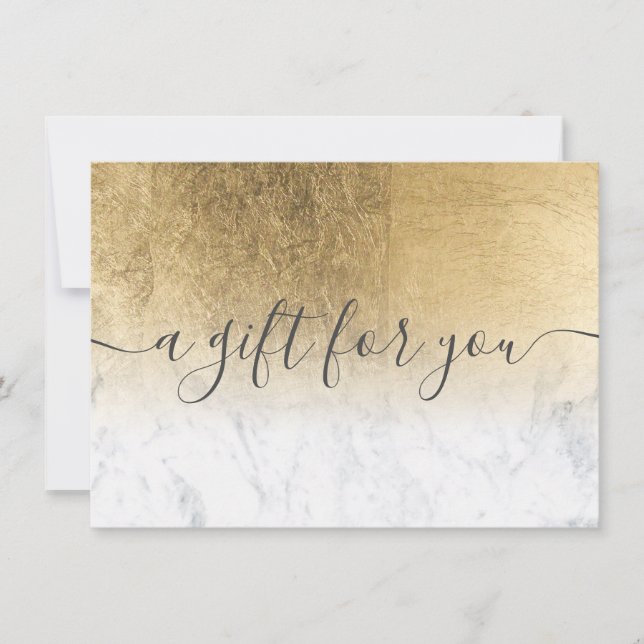 marble yellow gold foil ombre gift certificate (Front)