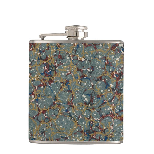 Marbled Abstract Painting Hip Flask (Front)