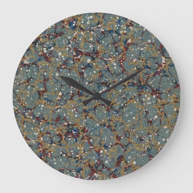 Marbled Abstract Painting Large Clock (Front)