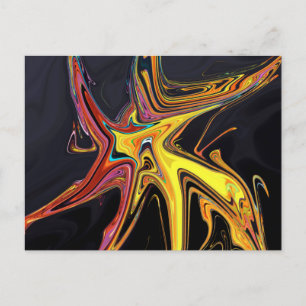 Marbled abstract portrait postcard
