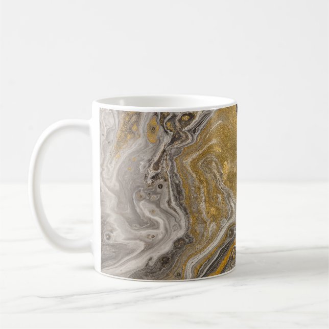 Marbled acrylic, nature-inspired texture. coffee mug (Left)