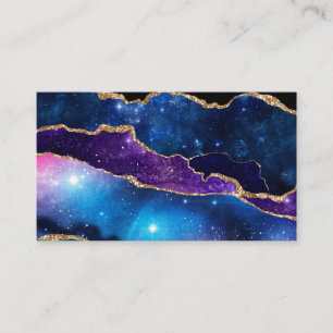 Marbled Agate Stone Galaxy Sparkly Shining Stars Business Card