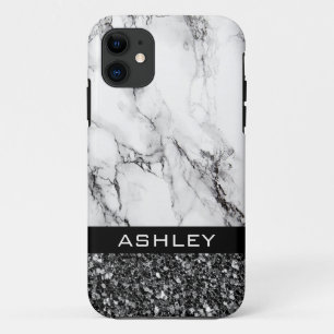 Marbled And Black Glitter Case-Mate iPhone Case