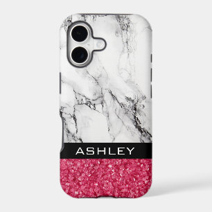 Marbled And Red Glitter Case-Mate iPhone Case