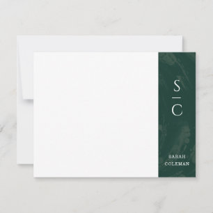 Marbled Band Stationery Note Card - Green