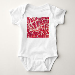 Marbled Beef Steak Texture Closeup Baby Bodysuit