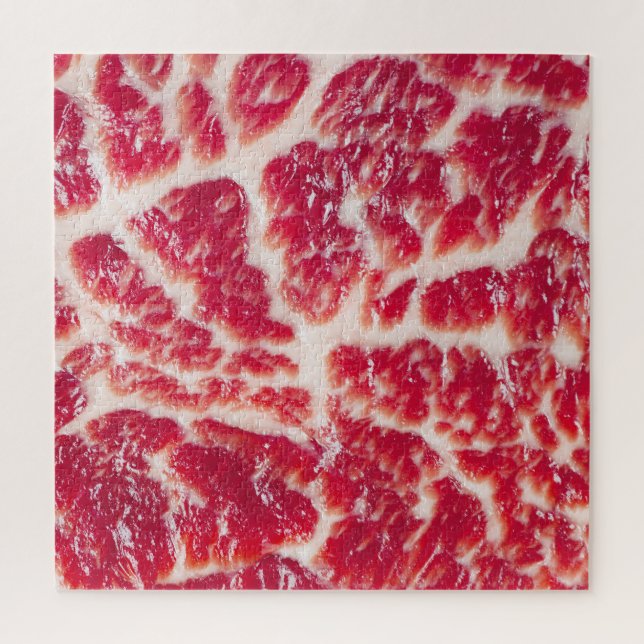 Marbled Beef Steak Texture Closeup Jigsaw Puzzle (Vertical)