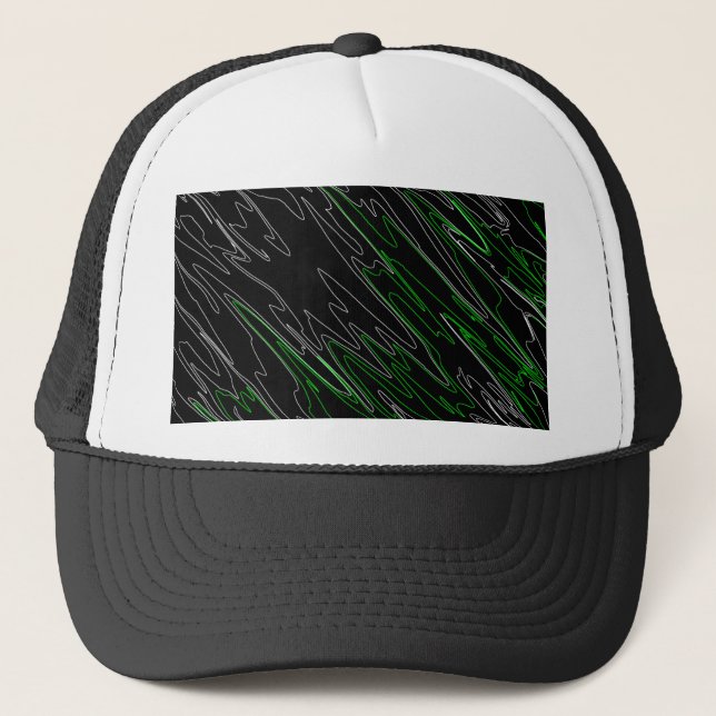 Marbled Black Green Trucker Hat (Front)