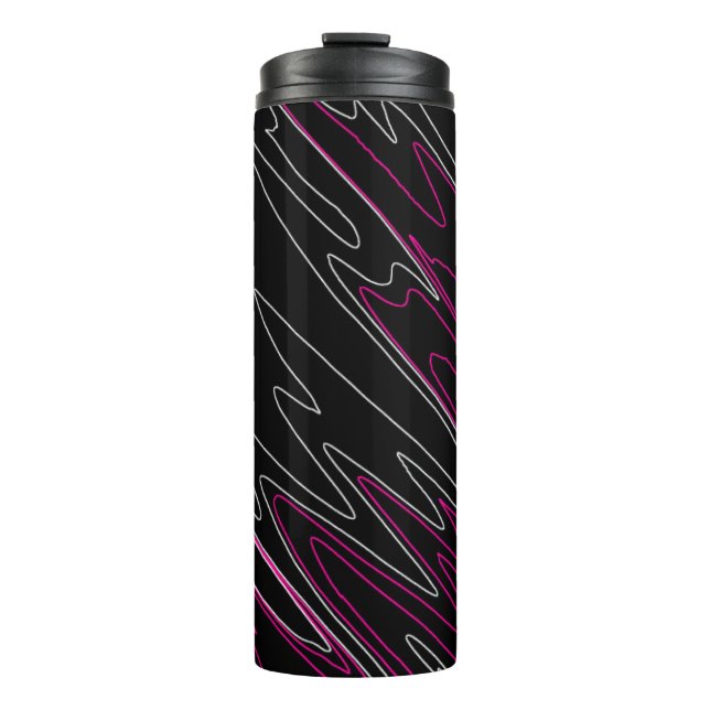 Marbled Black Pink Thermal Tumbler (Front)