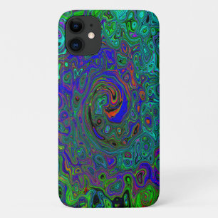Marbled Blue and Aquamarine Abstract Retro Swirl Case-Mate iPhone Case