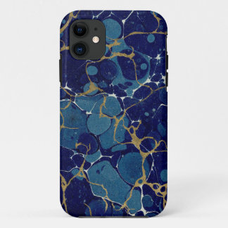 Marbled Blue Apple iPhone 11 Case-Mate iPhone Case