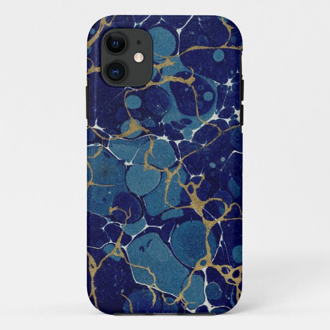 Marbled Blue Apple iPhone 11  Case-Mate iPhone Case (Back)