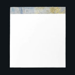 Marbled Blue, Gold Alcohol Ink Liquid Abstract Art Notepad<br><div class="desc">This design has been accented with a piece of original abstract art at the top. The fluid art form - in shades of organic blue with shimmering gold accents - reminds some of abstract watercolor, though the effect is achieved by the use of "alcohol inks". Use the template field to...</div>