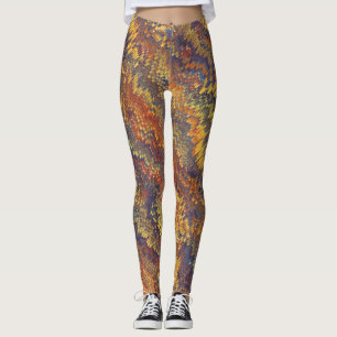 Marbled Book Endpaper Colourful Leggings