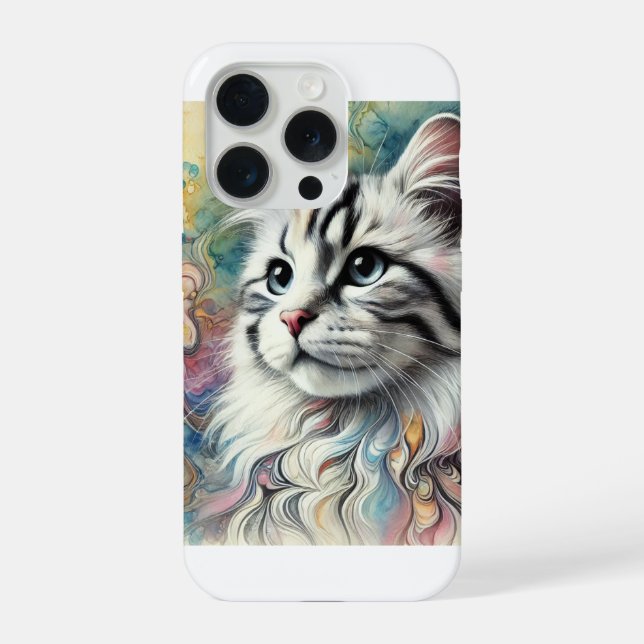 Marbled Cat 100724AREF106 - Watercolor iPhone Case (Back)