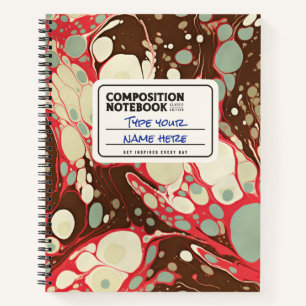 Marbled Composition Book Pink Customise